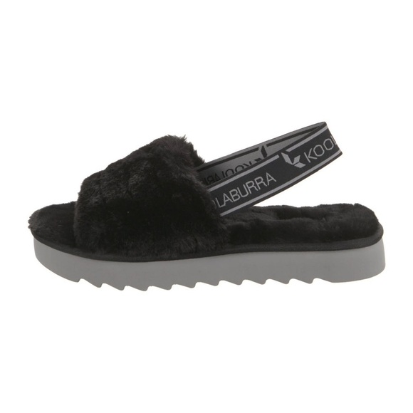 UGG Koolaburra Fluffy Slingback Sandal 8 black gray - Picture 1 of 10